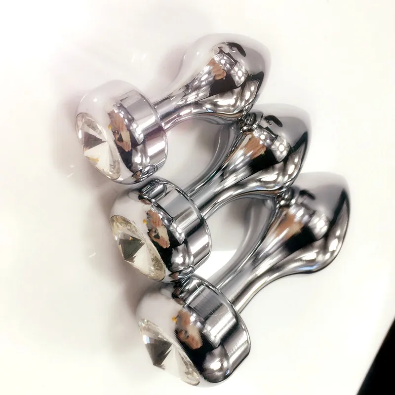 3 размера в одном наборе новинка серебристая кристальная Женская Анальная пробка