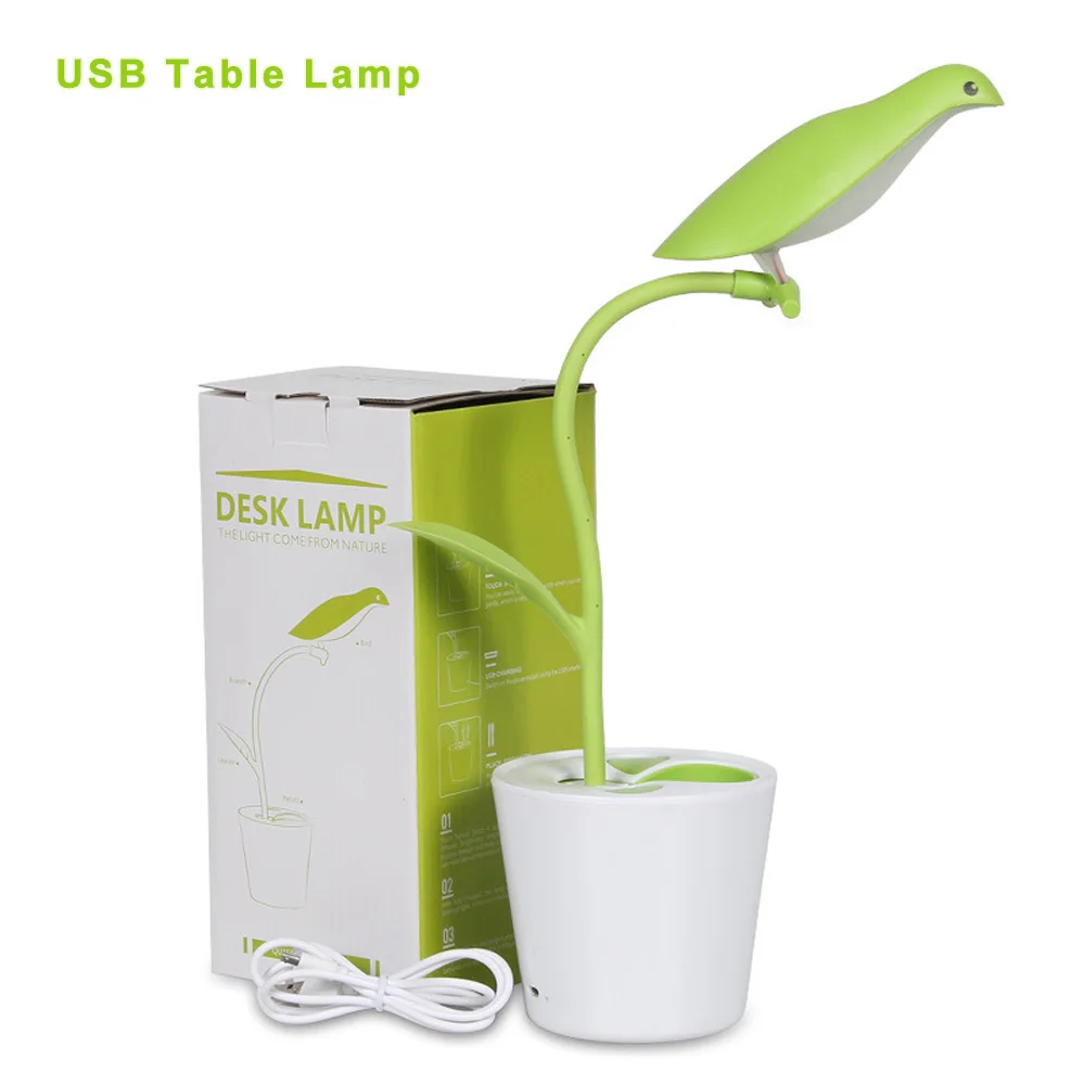 Новый дизайн Настольная лампа Бесплатная Птица Форма настольная LED Bulbing умная