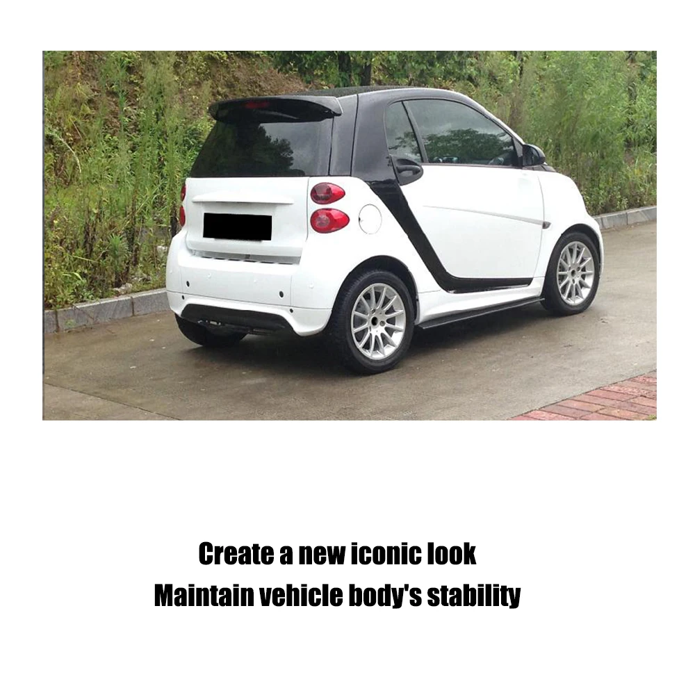 Черные боковые юбки из углеродного волокна подгузники для Benz Smart Fortwo 2012 2015|carbon