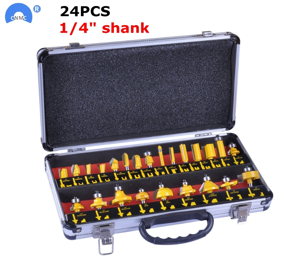 24pcs 6.35mm shank 35 шт/набор из 24 штук, 1/4 дюйма/Концевая фреза 8 мм хвостовик для создания выпуклой филенки Вольфрам Твердосплавный Наконечник маршрутизатор древесины резак набор инструментов фрезы для деревообработки - Длина режущей кромки: 24pcs 6.35mm shank