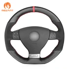 MEWANT черный замшевый чехол рулевого колеса автомобиля из натуральной кожи для Volkswagen VW Golf GTI 5 (V) Golf R32 Scirocco Tiguan