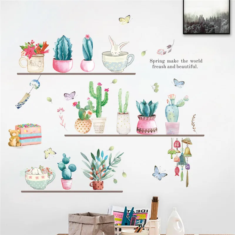 3d vivid garden plant wall stickers home decor living room bedroom flower butterfly decals mural art posters | Дом и сад