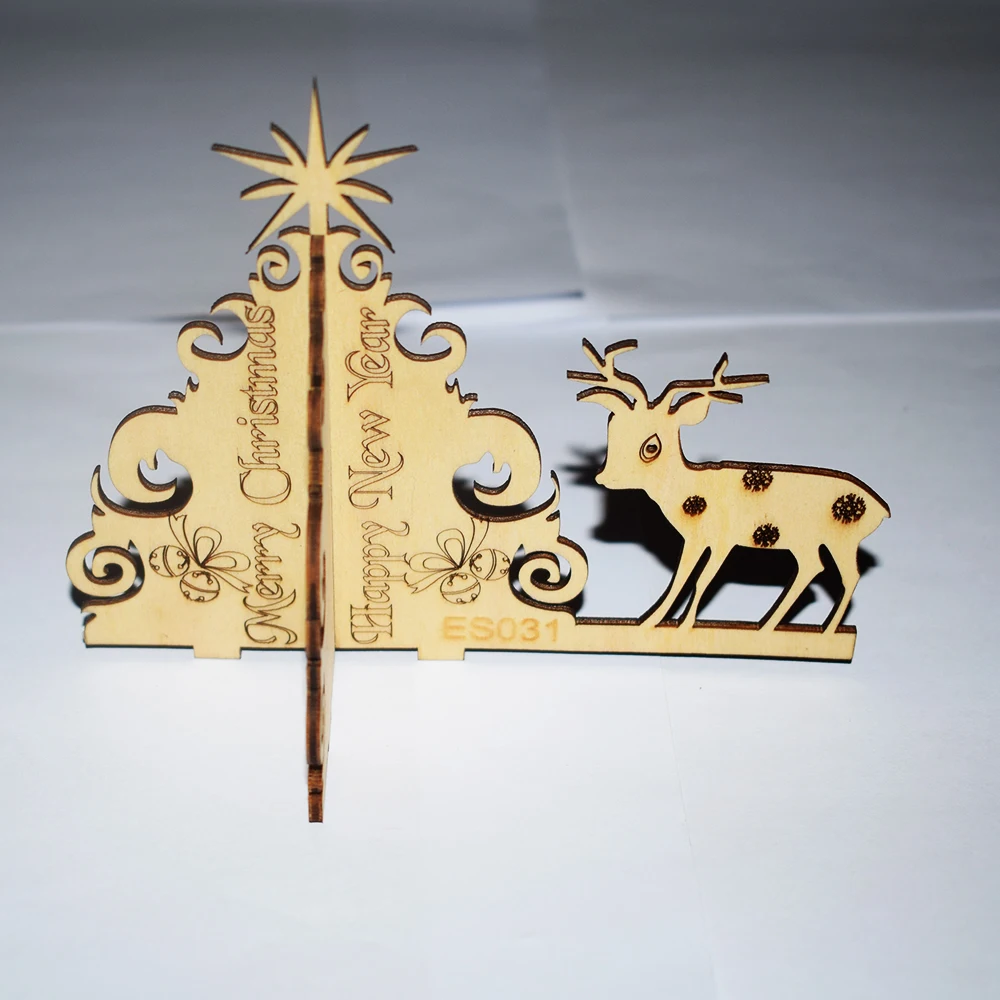 

1pcs 3D Wooden Christmas tree deer puzzles/desk decoration/baby toys for children best gift/diy Toy Accessories/Model/es031
