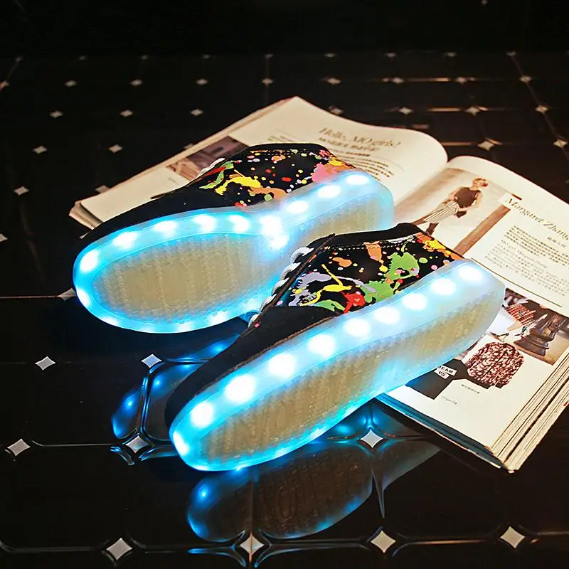 YPYUNA светодиодный Usb обувь светящиеся кроссовки светящиеся тапочки сделать с подсветкой светодиодный обувь для девочек теннисные светящиеся кроссовки для младенцев