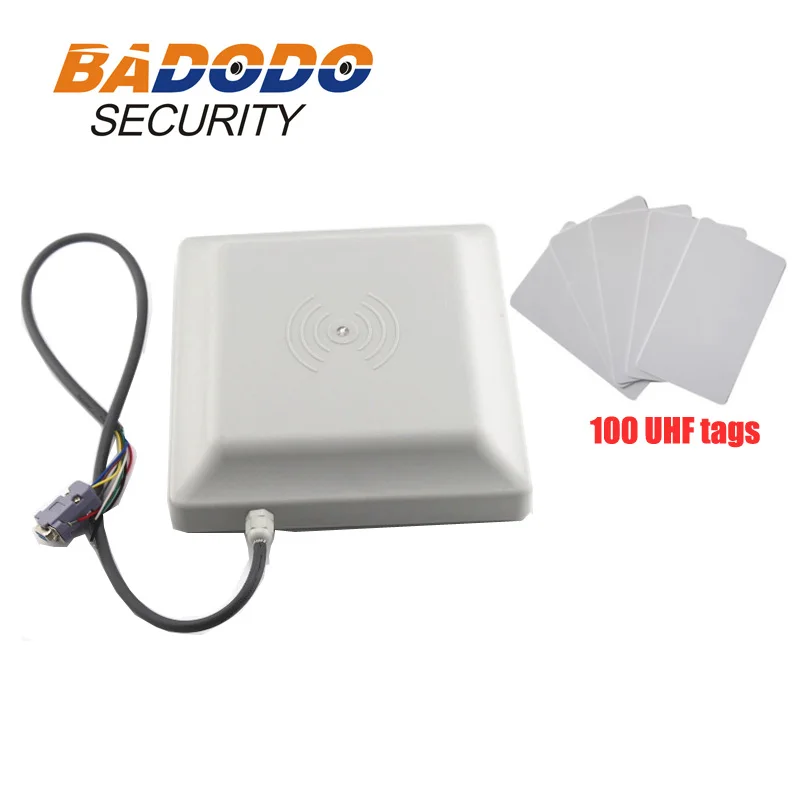 Считыватель UHF RFID, 6 м, считыватель дальнего действия RS232/485/ Wiegand26, Бесплатная система конфигурации с 100 бирками UHF опционно
