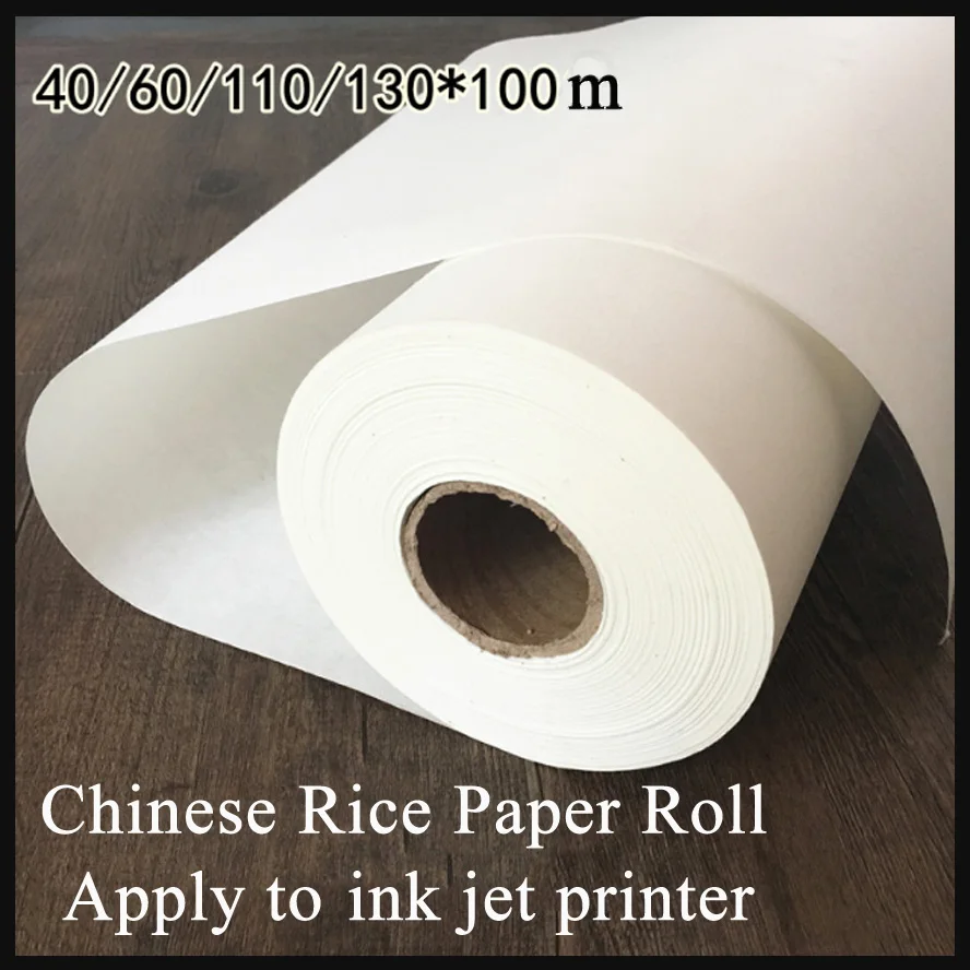 100m Raw PaperChinese Rice Paper Roll white Bamboo Xuan Paper Using inkjet printer