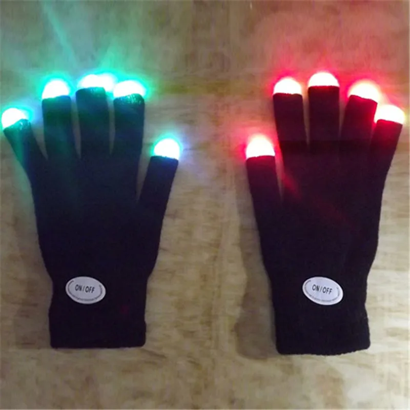 Пальца led Прихватки для мангала Радуга вспышки Для женщин СВЕТ палке Прихватки для мангала варежки BC67 T55