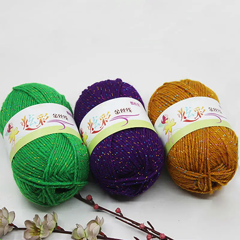 500 г/пакет акриловая цветная Золотая шелковая нить пряжа цветные акриловые