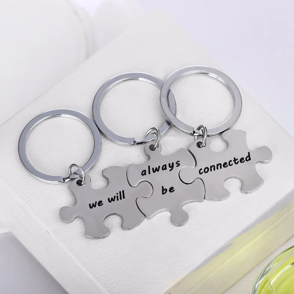 Брелок дружбы Bespmosp из нержавеющей стали 3 шт. брелок с сердцем|heart keyring|friendship