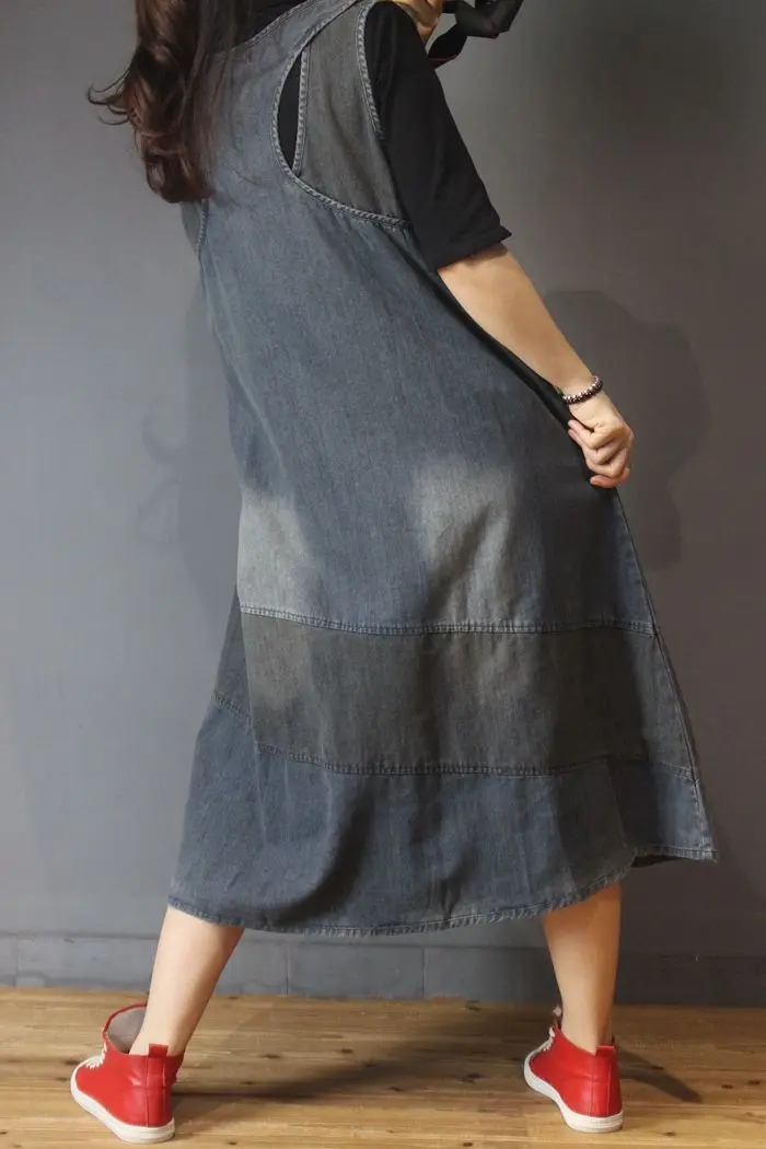 Женские винтажные платья на бретельках универсальные свободные без рукавов с