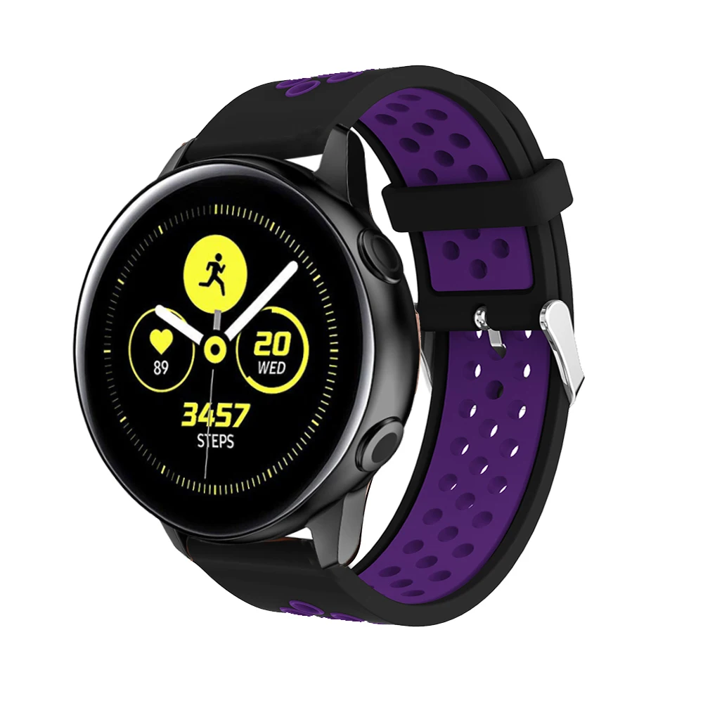 Мягкий силиконовый ремешок для часов samsung Galaxy Watch active, Классический сменный Браслет, ремешок для часов 20 мм, ремешок для часов S2/Спортивные ремни