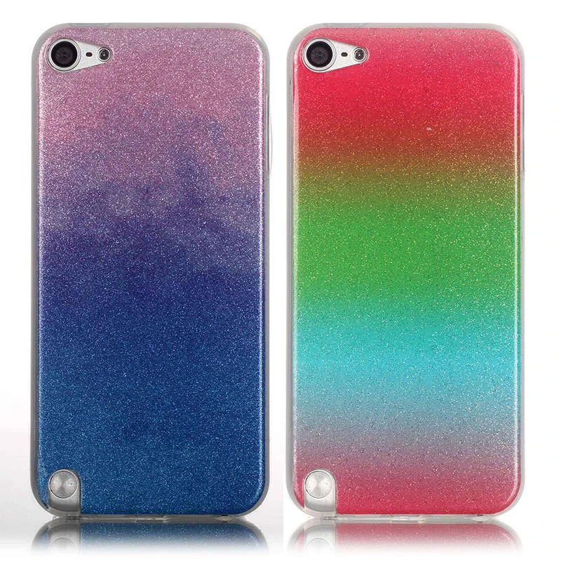 For Coque iPod Touch 5 Case Silicone Glitter Bling Gradient Cover 6 Transparent Phone |
