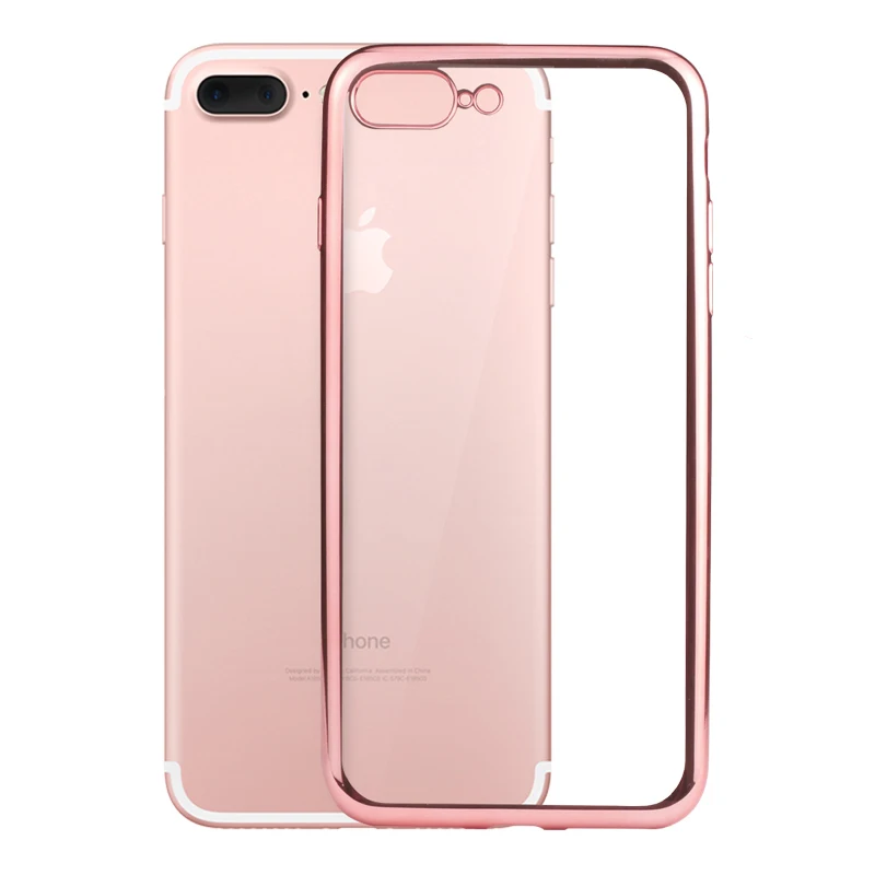 Роскошные позолоченные прозрачные силиконовые чехлы из ТПУ для iPhone 6 6S plus 7 Plus