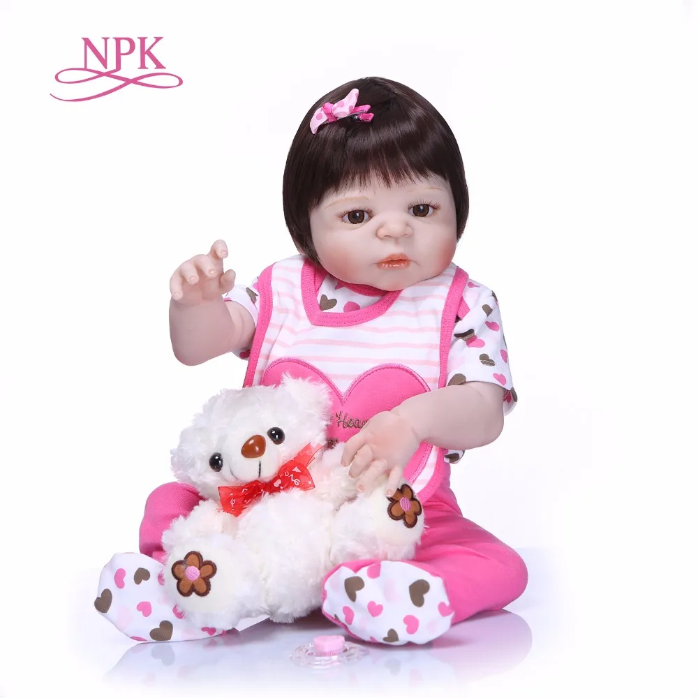 

Кукла реборн NPK полностью силиконовая, кукла для новорожденных девочек, подарок для детей, 22 дюйма 55 см