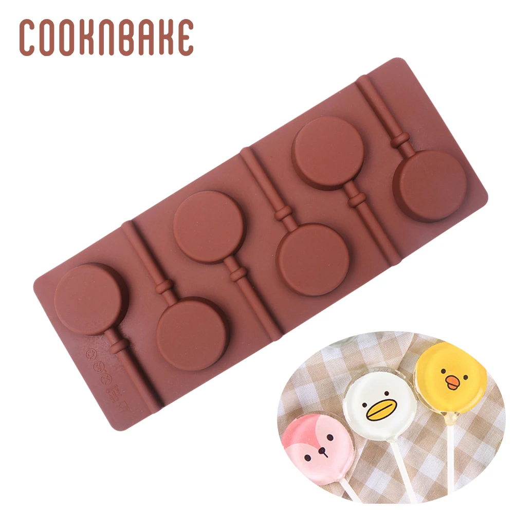 COOKNBAKE круглая форма для леденцов силиконовые формы конфет шоколада 6 отверстий