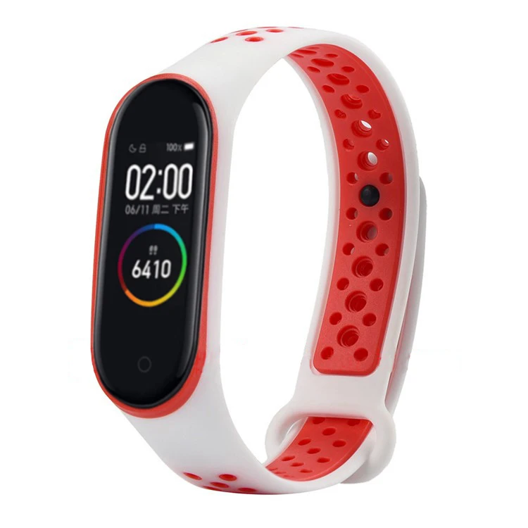 White red Модный силиконовый сменный ремешок для часов, ремешок для xiaomi mi, браслет 4 mi Band 4, браслет, спортивный Браслет Для xiaomi Band 4, унисекс - Цвет ремешка: White red