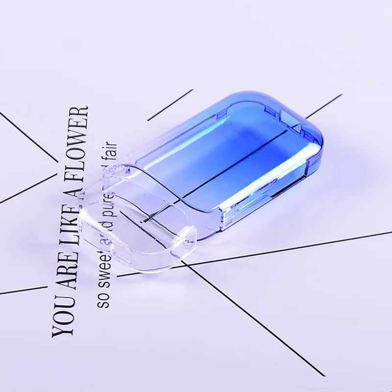 Transparent blue Модный 6 цветов для IQOS чехол для IQOS 2,4 плюс защитные жесткие PC чехлы защитные рукава - Цвет: Transparent blue