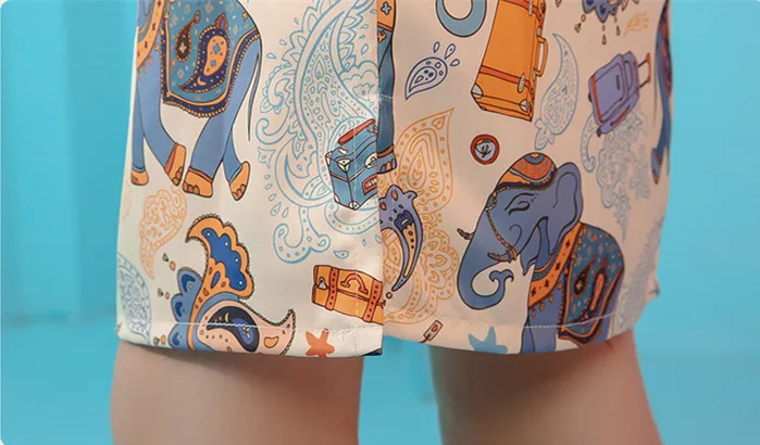 SWEETXUE мультфильм ретро молодой Cheongsam модифицированное мини платье Лето слон печати короткий рукав, разрез Молодежные платья
