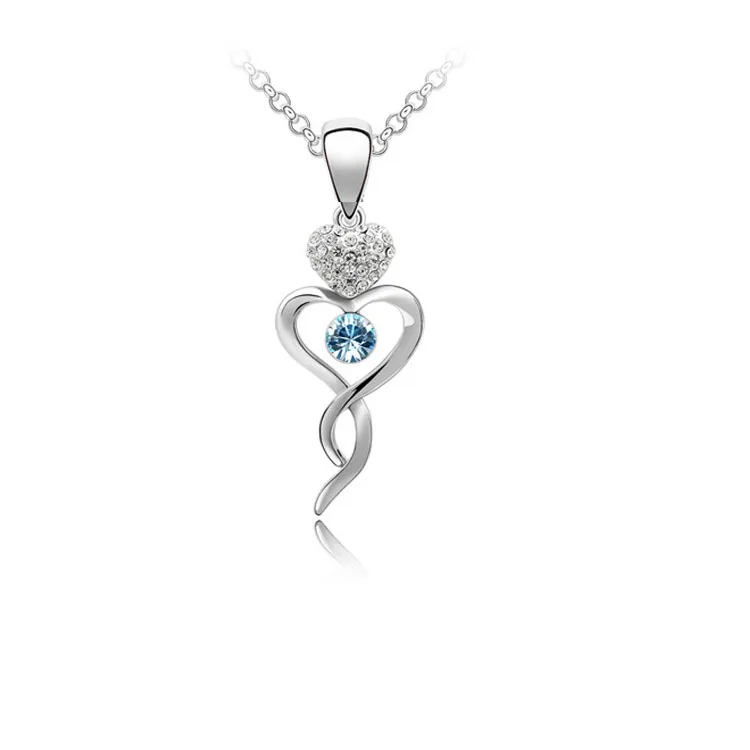 Модное ожерелье с подвеской в форме сердца имитация золотистой цепочки