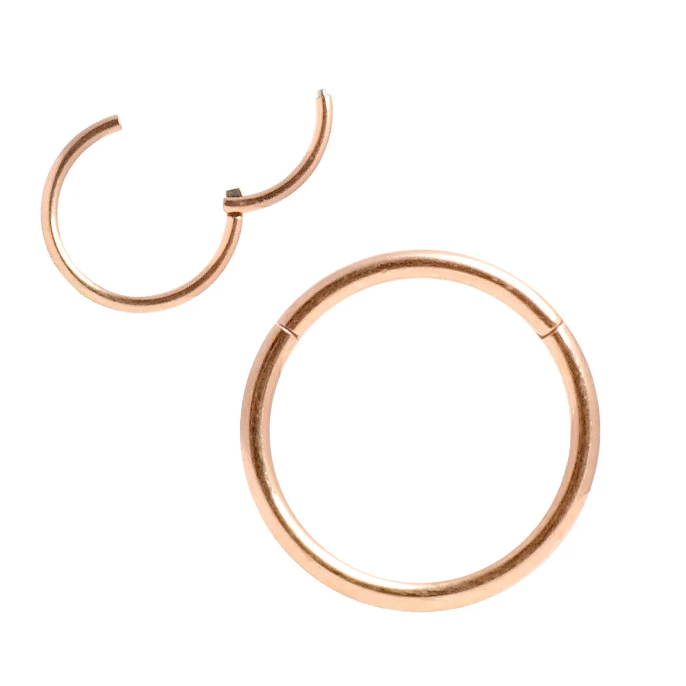 Rose Gold Шарнирная перегородка кликер сегмент носа кольцо губы уха хряща Daith пирсинг ювелирные изделия 20 г 18 г 16 г 14 г 12 г 316l хирургическая сталь - Окраска металла: Rose Gold