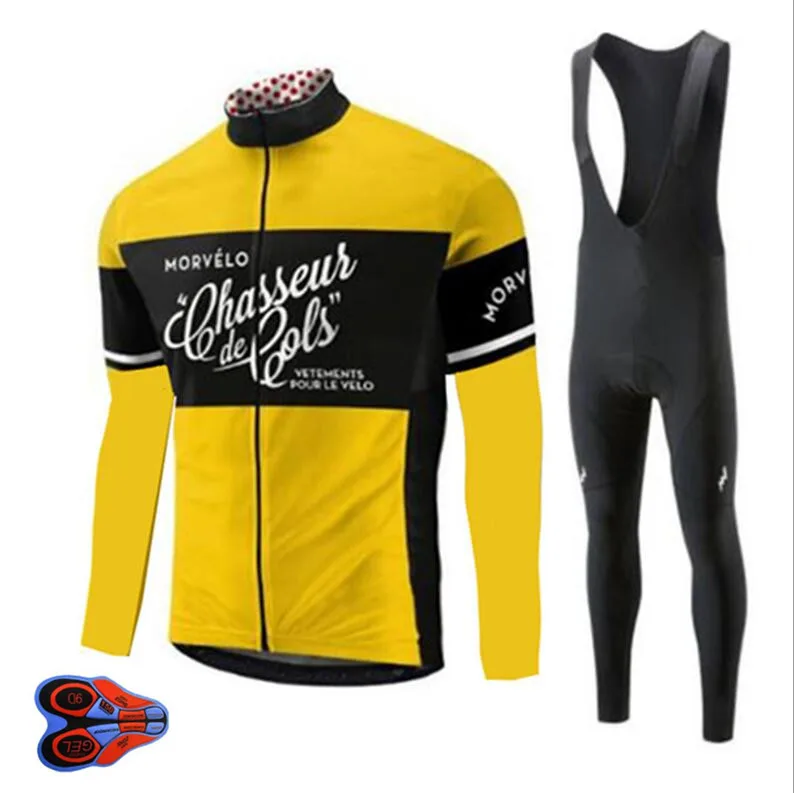 9D гелевая накладка 2018 Pro team Morvelo Длинные рукава Велоспорт Джерси комплект с