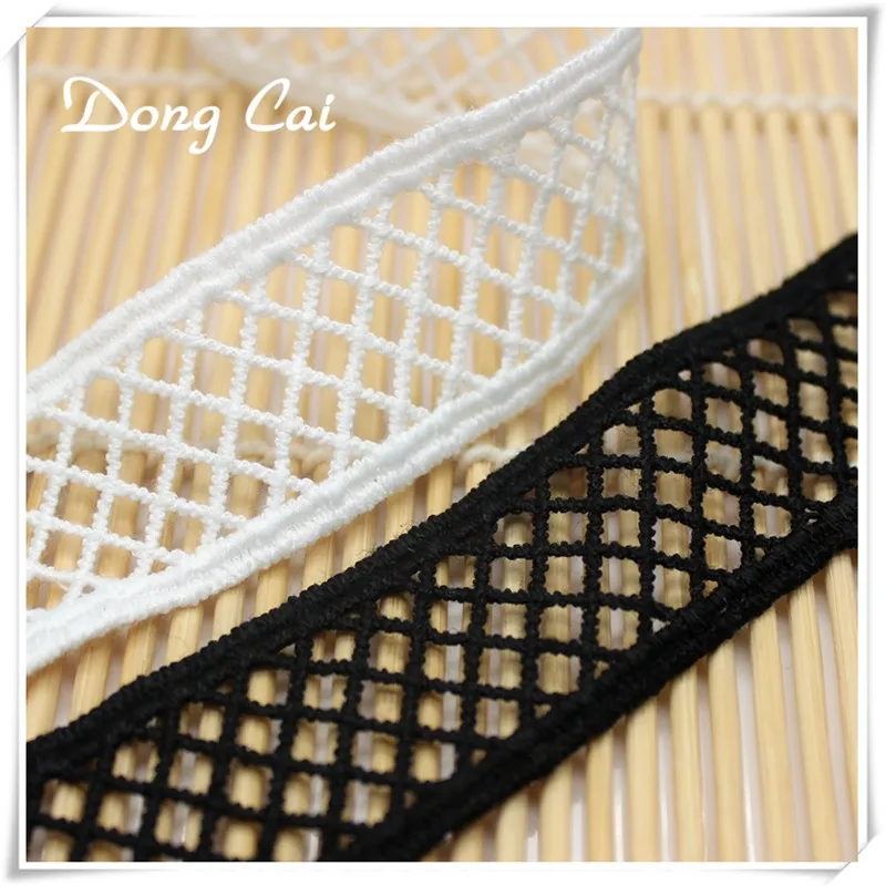 7yards/lot 2.5CM Novelty DIY lace fabric white black water soluble Children's decoration Accessories Hair Accessoriess | Дом и сад
