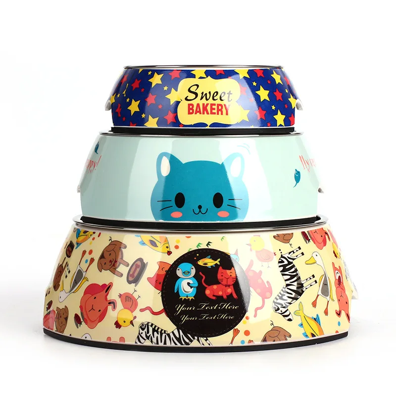 Мультфильм из нержавеющей стали два в одном утолщенная Нескользящая миска