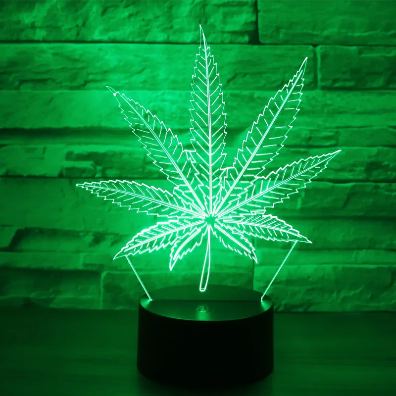 Nine petals Leaves Lamp LED Night Light Action Figure 7 Colors Touch Table Decoration Optical Illusion | Лампы и освещение