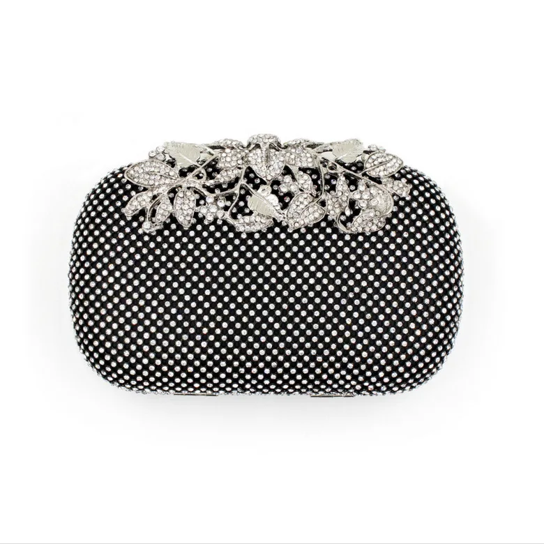 Evening Bag Wallet Flower Rhinestone Crystal Clutch Purse Luxury Jewelry Hard Case Clutches Handbag Wedding 81-53 | Багаж и сумки