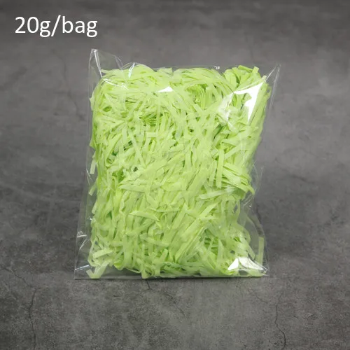 Green 20 г/пакет DIY бумажная рафия измельченный рифленый бумага конфетти сухой соломы Подарочная коробка наполнитель материал День рождения Свадьба вечеринка украшение - Цвет: Green