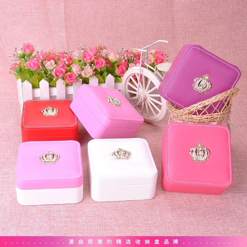 B модная Косметическая кожаная шкатулка для ювелирных изделий ожерелье кольцо