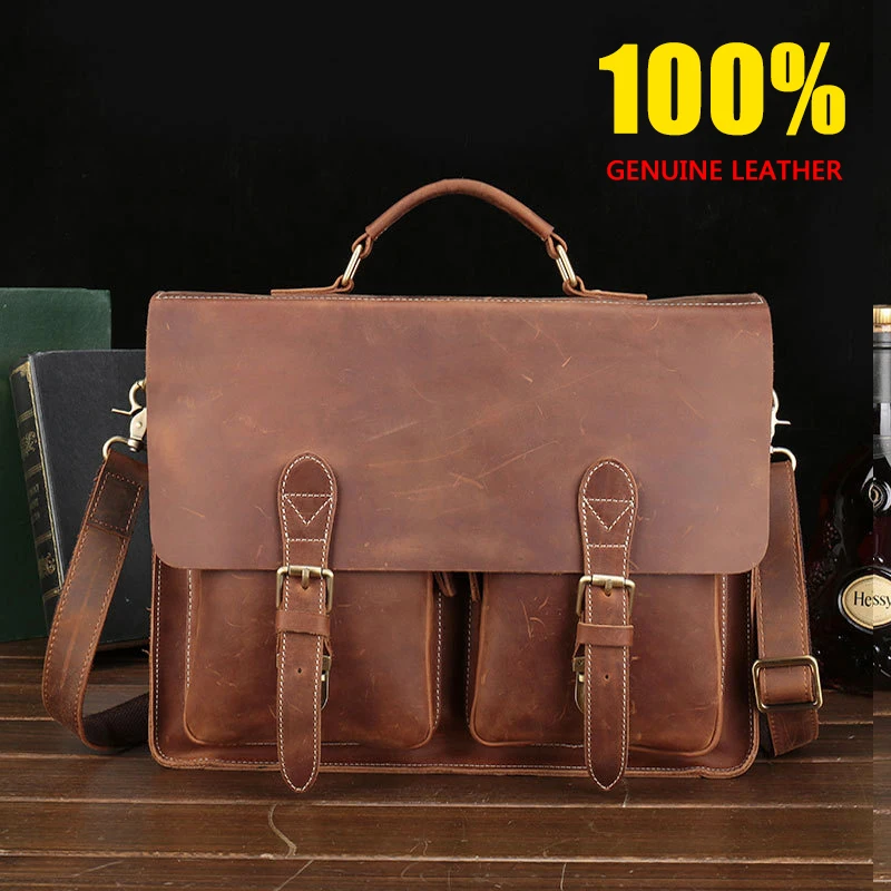 100% натуральная кожа коровья сумка мужская высокого класса crazy horse сумки на плечо