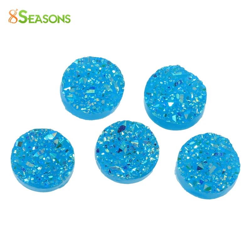 8 сезонов drusy полимерное купольное уплотнение круглый кабошон Голубое озеро AB