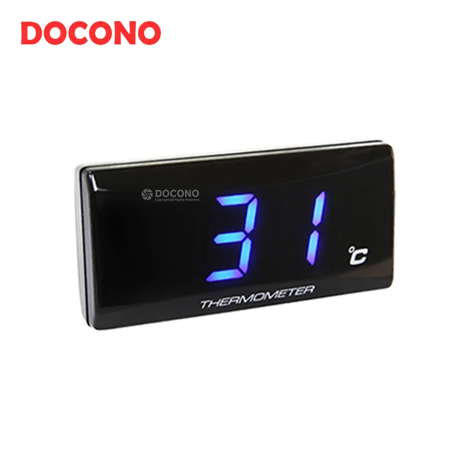 Blue text DOCONO moto rcycle водный термометр светодиодный датчик температуры воды для мотора датчик сигнализации для Yamaha Kawasaki Honda KTM - Цвет: Blue text