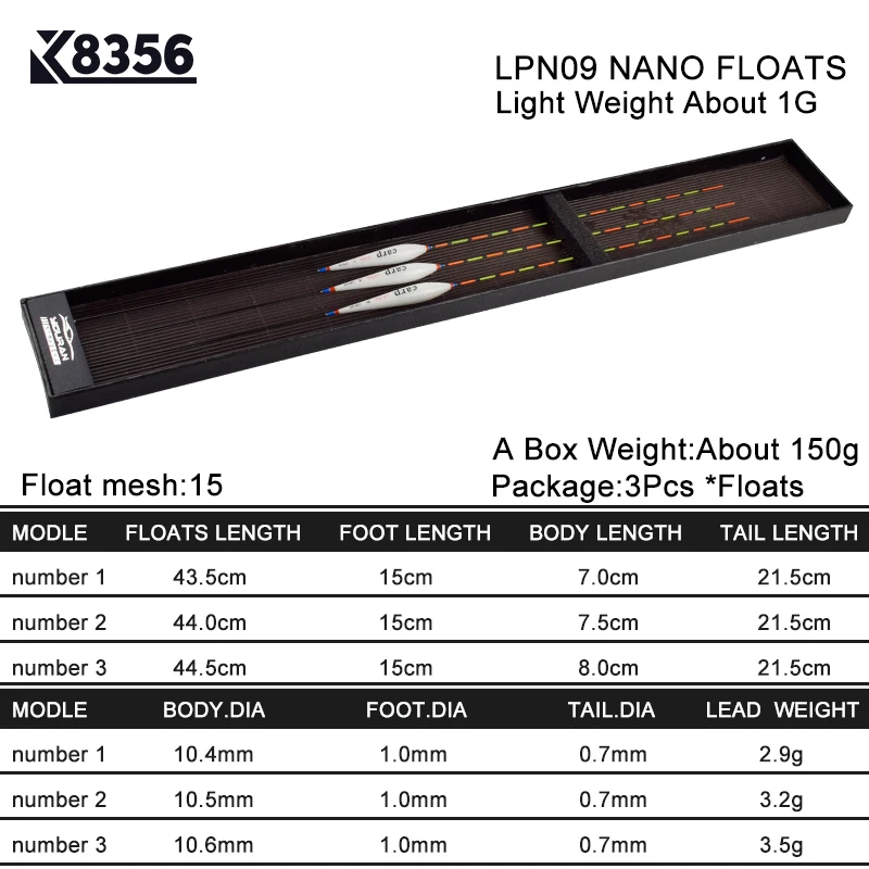 K8356 3 шт./лот Рыболовные Поплавки Nano PMI снасти инструмент рыба 15 поплавок сетки