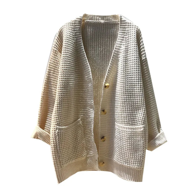 

Women Sweater Cardigan Coat 2019 Spring Solid color single breasted Casual Warm Knitted Coat Jacket Female cc671
