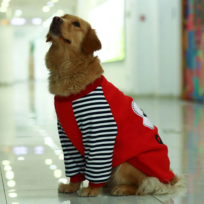 red Dog Hoodies Полосатые толстовки с капюшоном для собак, одежда для собак, одежда для средних и больших собак, одежда с капюшоном для собак, пальто, куртки bluza dla psa - Цвет: red Dog Hoodies