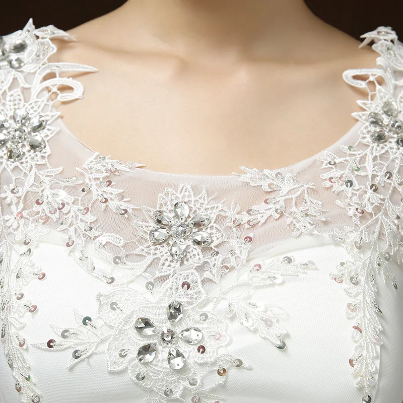 Glamorous Аппликации Кристалл блёстки кружева край Танк Gelinlik без рукавов Простой