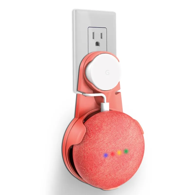 Розетка настенный держатель Подставка для Google Home Mini, компактный аксессуар для Google Home Мини голосовой помощник - Цвет: Coral
