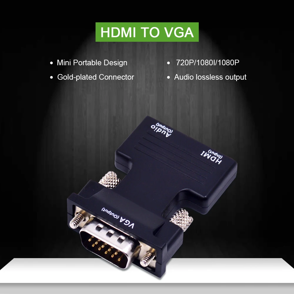 Адаптер CHIPAL HDMI VGA кабель преобразователь цифрового сигнала в аналоговый аудио