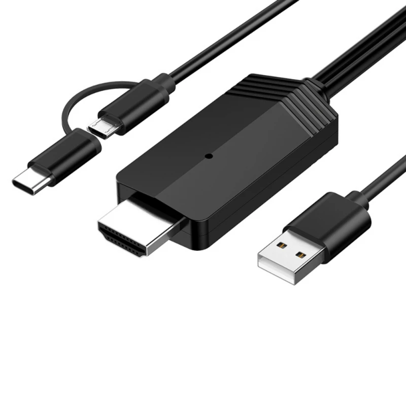 LD24 2 в 1 Type C Micro USB 1080P разъем высокой четкости и игровой адаптер проводной экранный