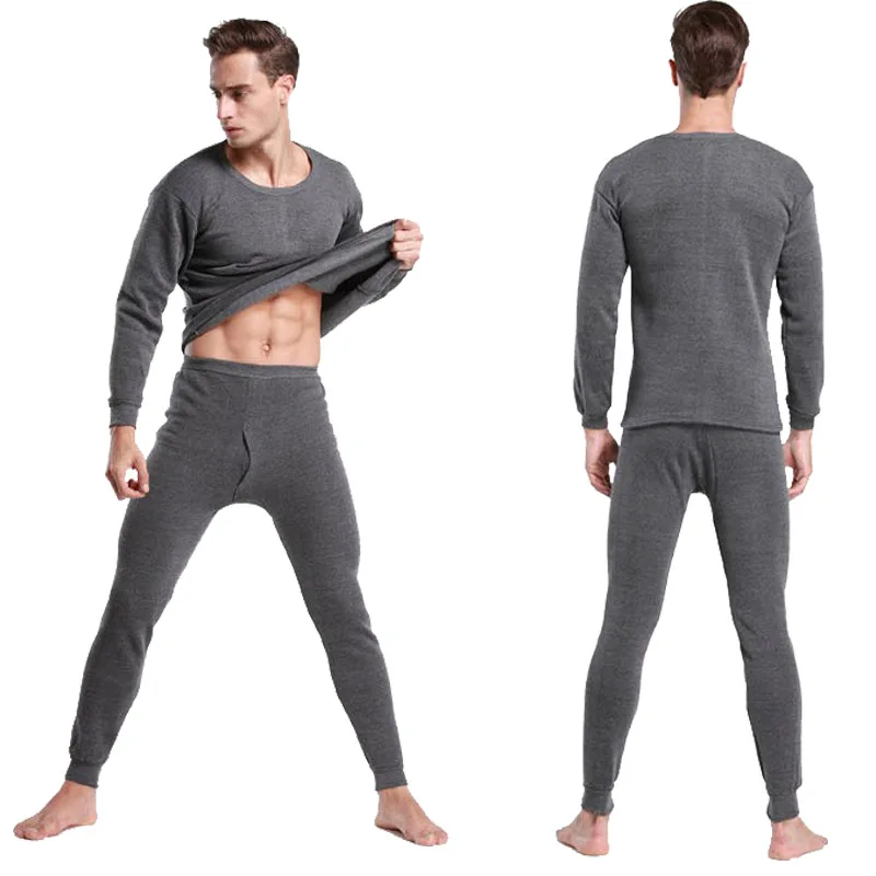 2016 зимние мужские комплекты термобелья высокое качество теплые кальсоны плотное