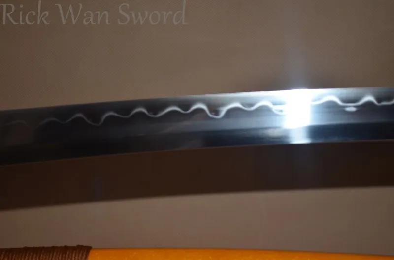 Full Tang Hand Forged Katana 1095 Carbon Steel Clay Tempered Samurai Sword Tachi Sharp Edge Real Weapon Fuctional Orange Saya |