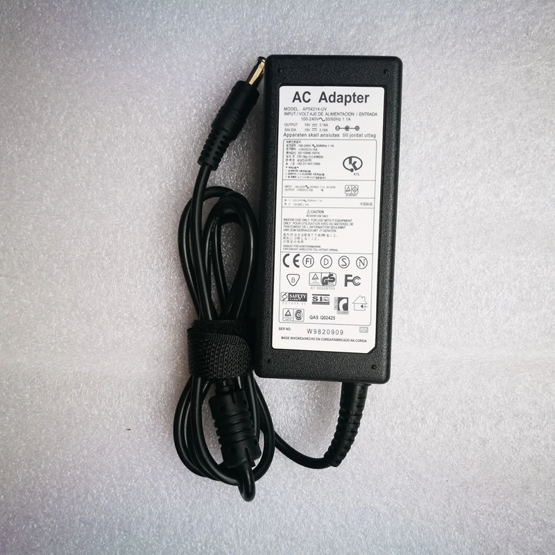 19V 3.16A 5 5*3 0 мм AC адаптер питания для samsung R429 RV411 R428 RV415 RV420 RV515 R540 R510 R522 R530 зарядное