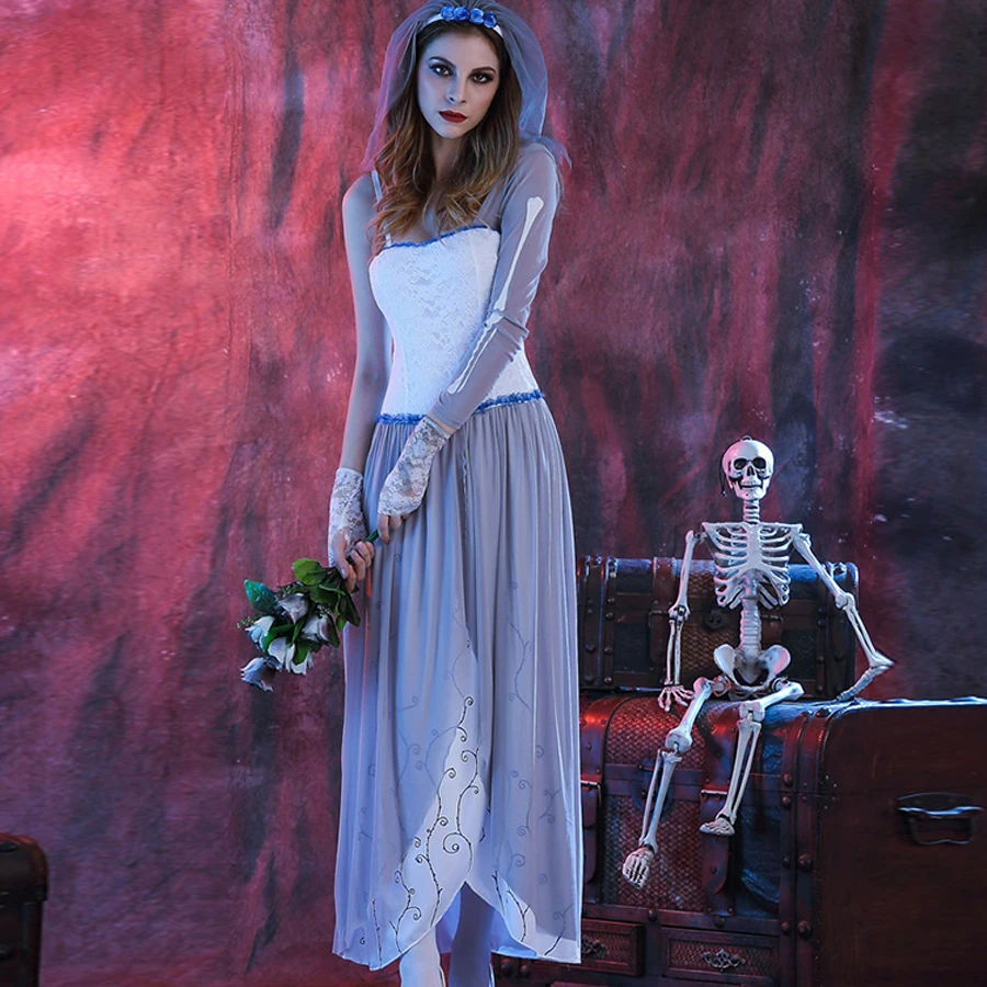 Призрак Труп невесты Хэллоуин костюмы для взрослых женщин 2016 Распродажа Клубная