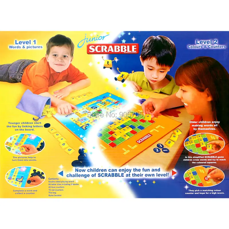 Junior SCRABBLE Words & Pictures цвета и счетчики 2 веселые игры в одном английском версии