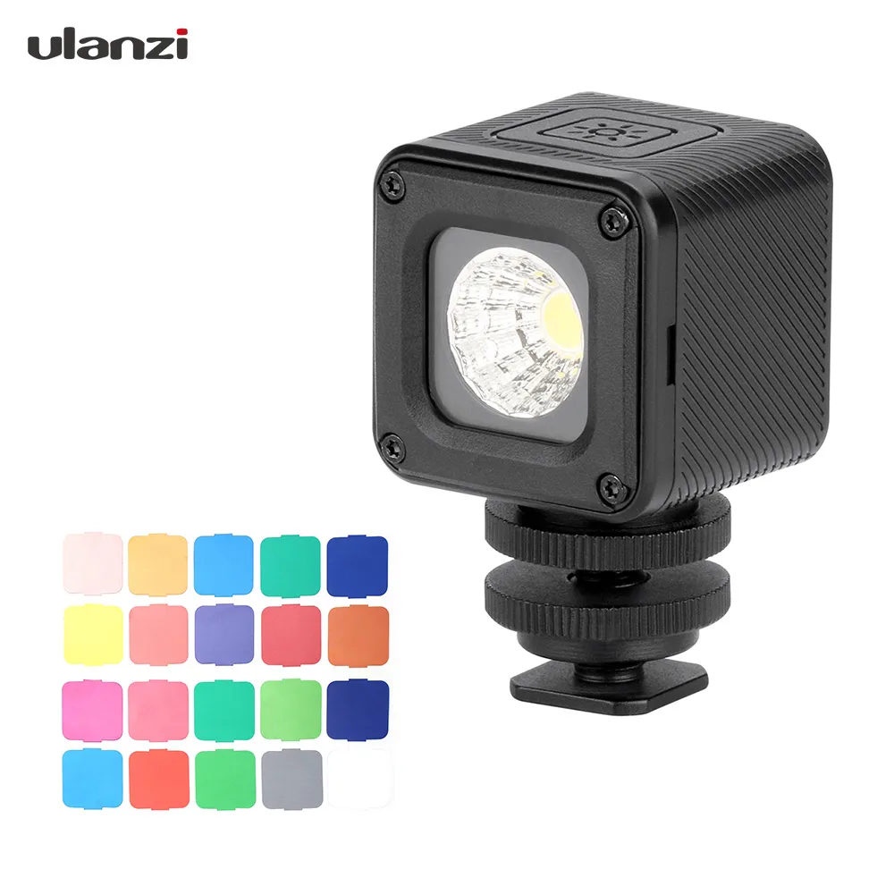 Ulanzi L1 Pro Универсальный Водонепроницаемый мини светодиодный видео светильник 5500K принудительная светильник 20 Цвет фильтры для GoPro 7/6/5 для DJI Osmo карман
