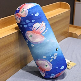 Blue 60cm Модная цилиндрическая Подушка Фламинго печать плюшевый круглый валик спящий бойфренд девушка ноги подушки моющиеся спинки - Цвет: Blue 60cm