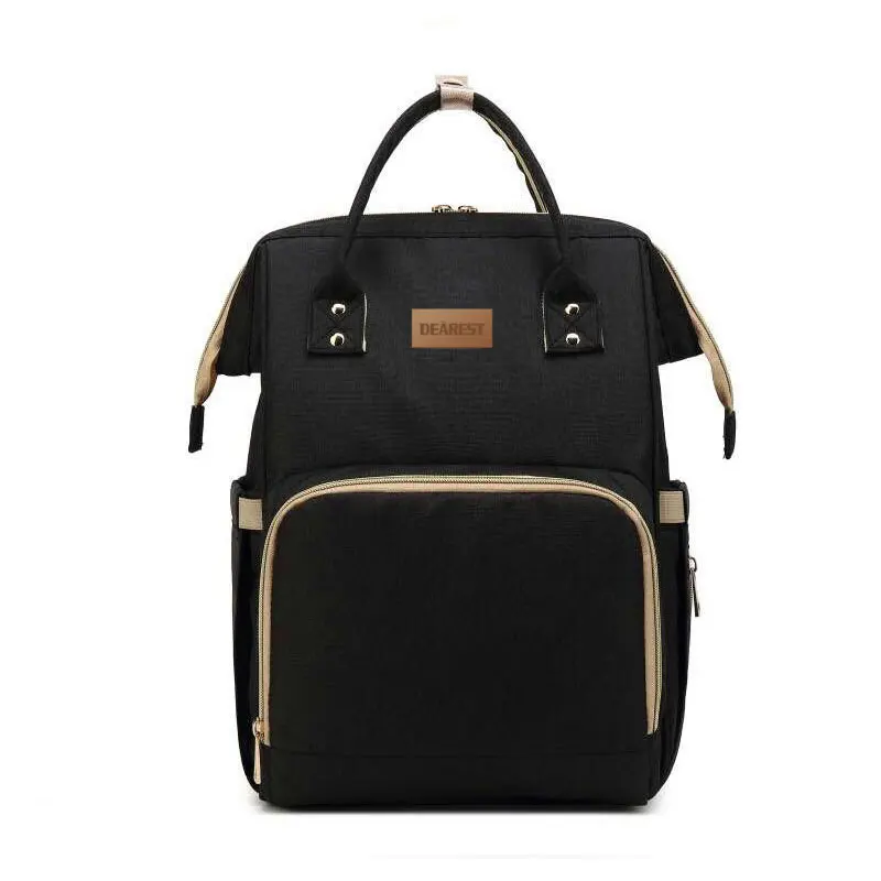 Милая сумка из узорчатой ткани Orangizer рюкзак Mommy Bag для Детские коляски - Цвет: Black