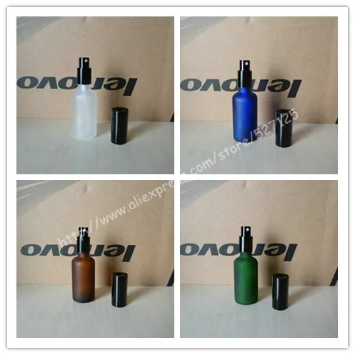 Матовая прозрачная/зеленая/коричневая/синяя стеклянная бутылка 50 мл с блестящим
